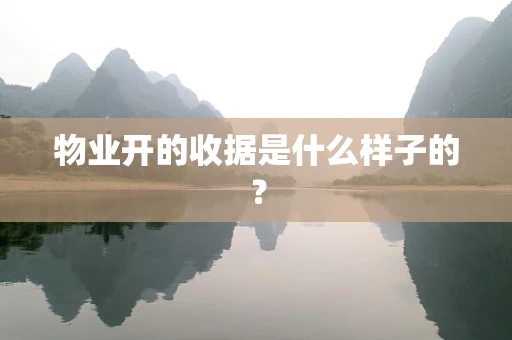 物业开的收据是什么样子的？