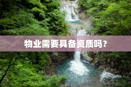 物业需要具备资质吗？