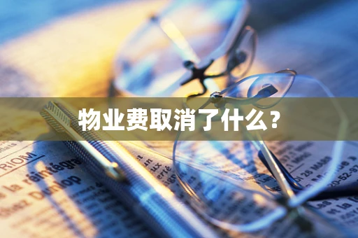 物业费取消了什么？