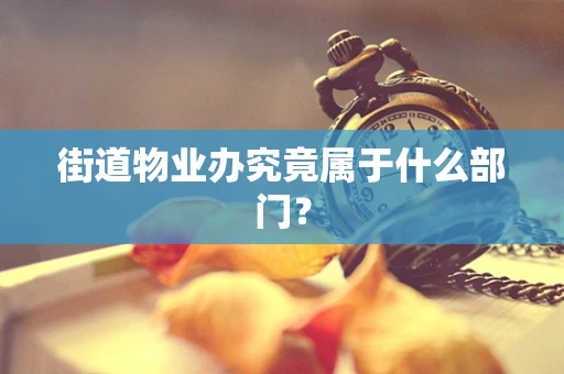 街道物业办究竟属于什么部门？