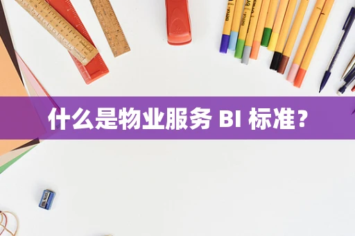 什么是物业服务 BI 标准？