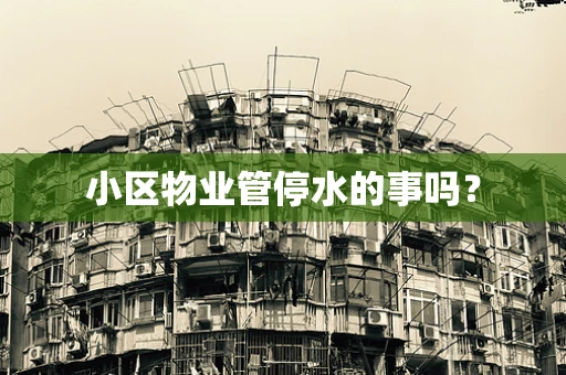 小区物业管停水的事吗？