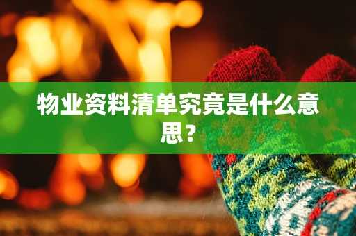 物业资料清单究竟是什么意思？