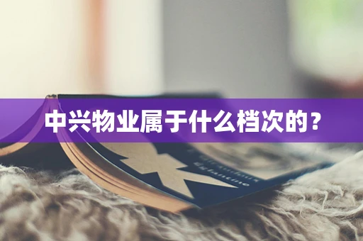 中兴物业属于什么档次的？
