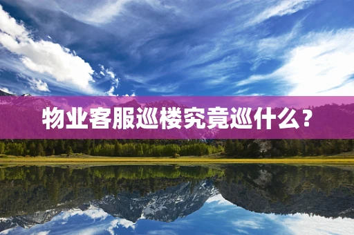 物业客服巡楼究竟巡什么？