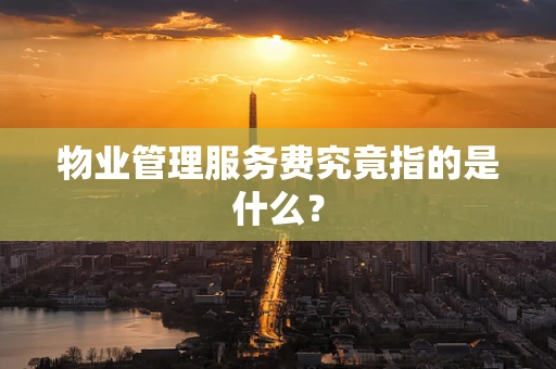 物业管理服务费究竟指的是什么？