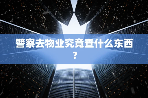 警察去物业究竟查什么东西？