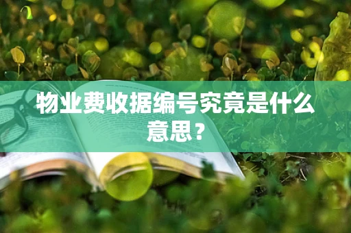 物业费收据编号究竟是什么意思？