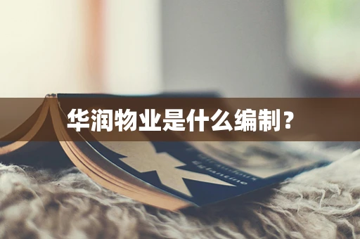 华润物业是什么编制？