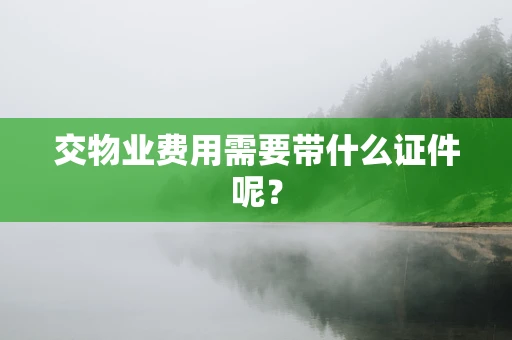 交物业费用需要带什么证件呢？