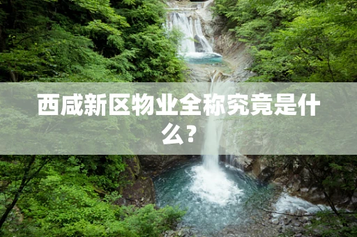 西咸新区物业全称究竟是什么？