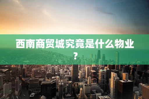 西南商贸城究竟是什么物业？