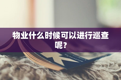物业什么时候可以进行巡查呢？
