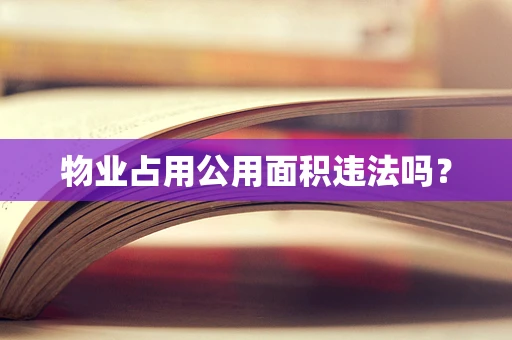 物业占用公用面积违法吗？