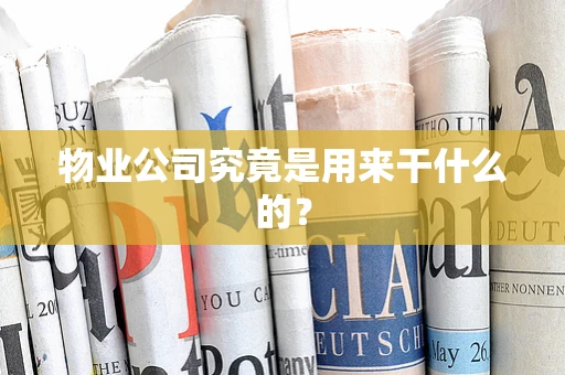物业公司究竟是用来干什么的？