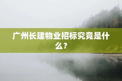 广州长建物业招标究竟是什么？