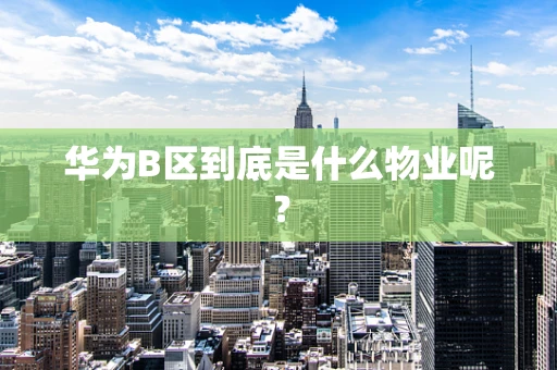 华为B区到底是什么物业呢？