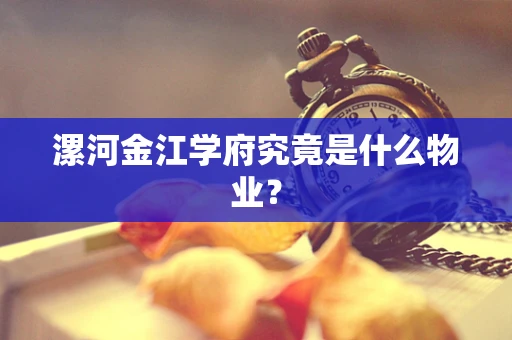 漯河金江学府究竟是什么物业？