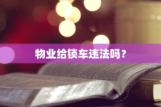 物业给锁车违法吗？