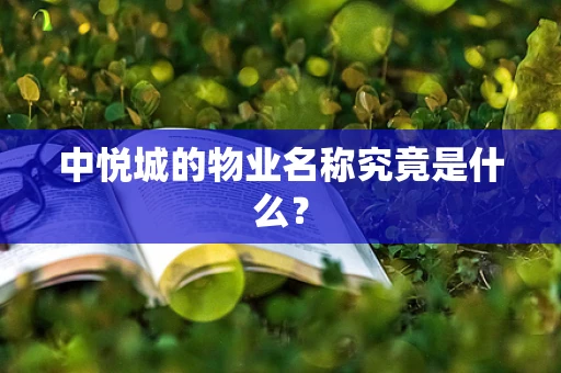中悦城的物业名称究竟是什么？