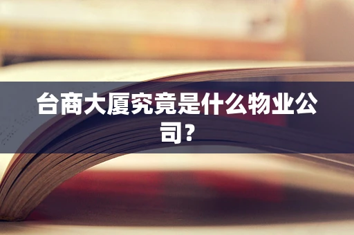 台商大厦究竟是什么物业公司？