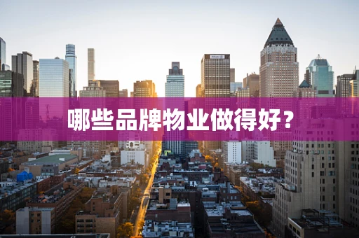 哪些品牌物业做得好？