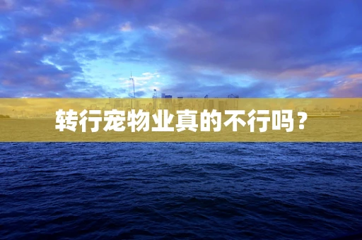 转行宠物业真的不行吗？