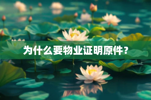 为什么要物业证明原件？