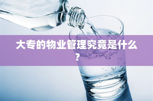 大专的物业管理究竟是什么？