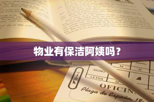 物业有保洁阿姨吗？