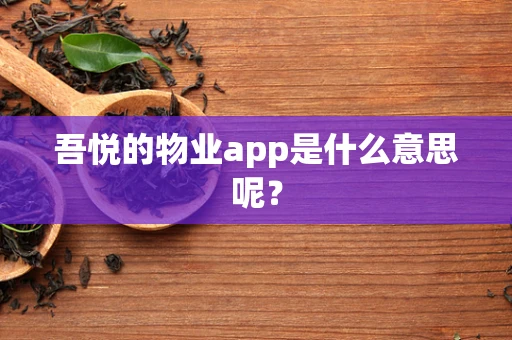 吾悦的物业app是什么意思呢？