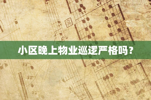 小区晚上物业巡逻严格吗？