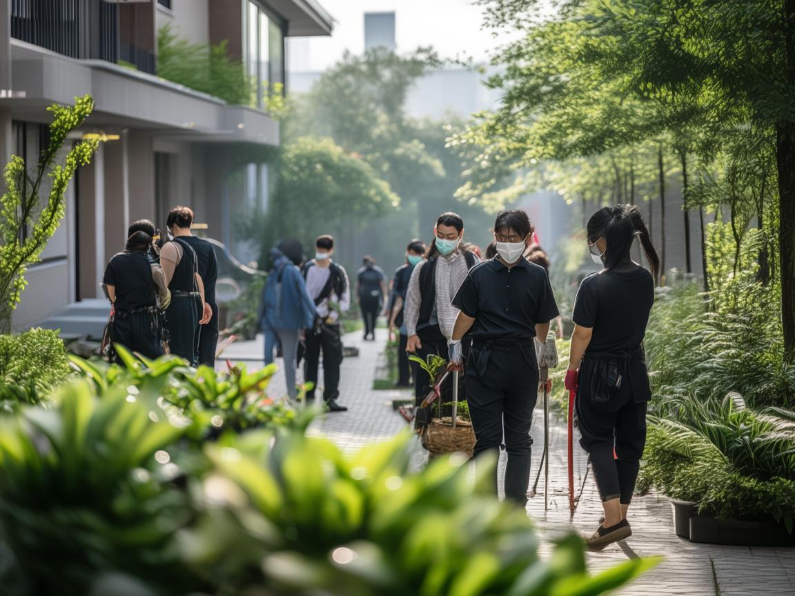 郑州一小区物业人员都戴口罩吗？